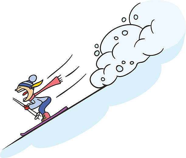 extreme sports - avalanche stock illustrations