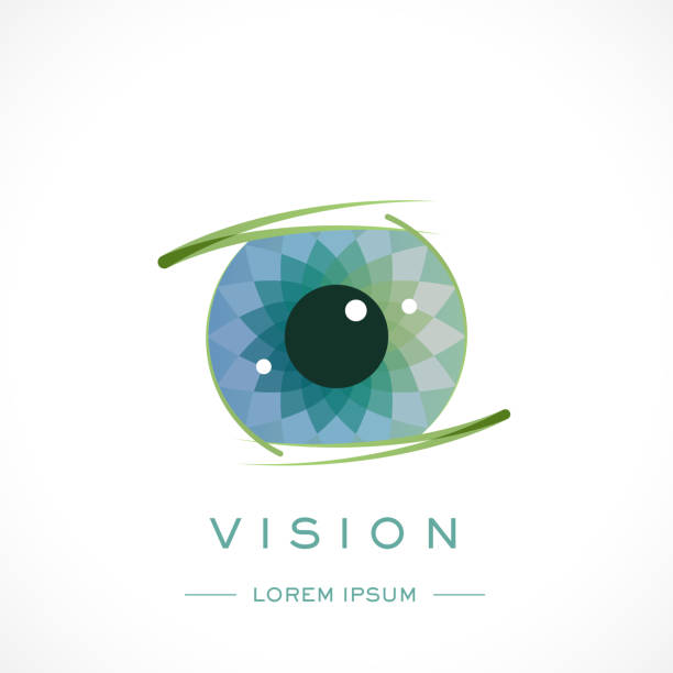 Eye Design Logo Template and Text Eye Design Logo Template and Text eye backgrounds stock illustrations