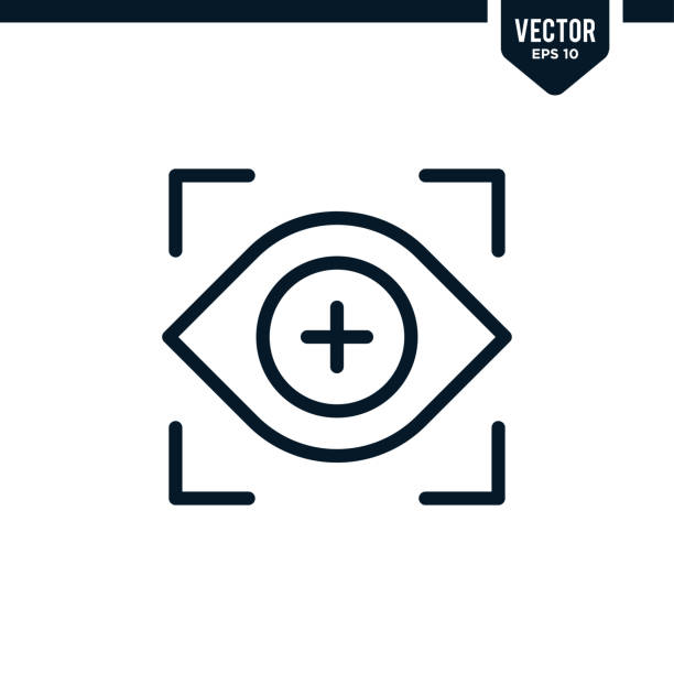 Eye detection or eye recognition icon password visual novel stock illustrations