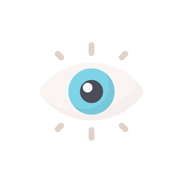 Eye Flat Icon. Pixel Perfect. For Mobile and Web. Eye Flat Icon. human eye stock illustrations