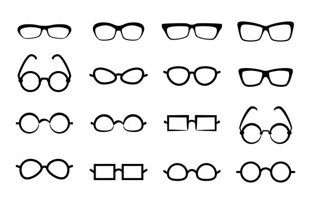 ilustrações de stock, clip art, desenhos animados e ícones de eye glasses icon isolated on white background - eyeglasses