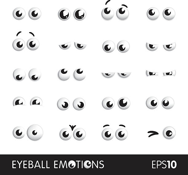 Eyeball emotions Eyeball emotions vector set on white background eye clipart stock illustrations