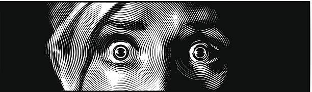 ilustraciones, imágenes clip art, dibujos animados e iconos de stock de ojos aterrorizado - eye close up