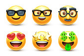 istock Eyewear and eye shape emoji set 1326946246