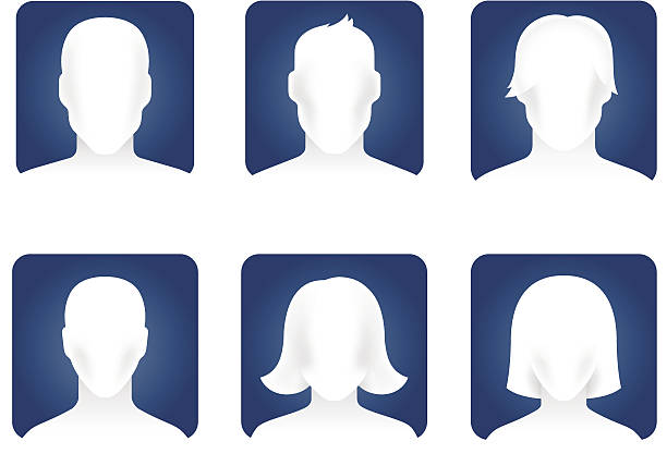 Face Blank Vector Illustration of people's profile with transparency in eps10 blank expression stock illustrations