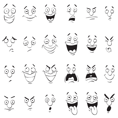 顔の表情漫画の落書きバックと白の概要 表情のベクターアート素材や画像を多数ご用意 表情 マンガ 変な顔 Istock