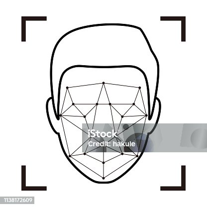 istock Facial Recognition System concept icons, simple vector illustration 1138172609