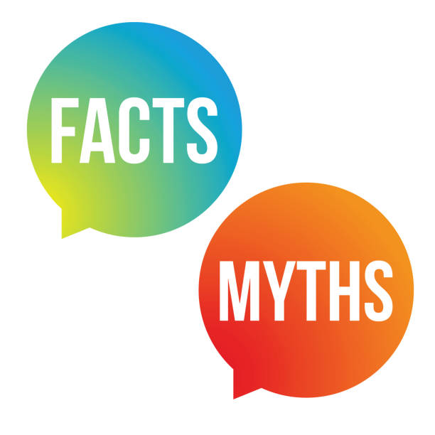 Facts Myths speech bubbles vector Facts Myths speech bubbles vector set mythology stock illustrations