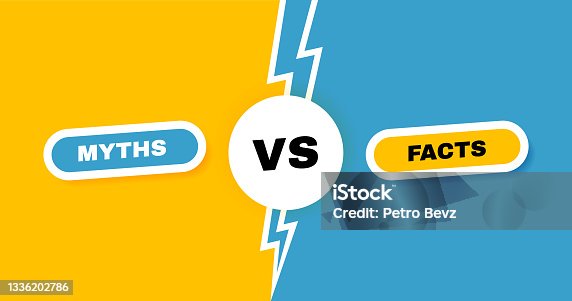 istock Facts vs myths versus battle background with lightning bolt. Concept of thorough fact-checking or easy compare evidence.. Vector illustration 1336202786