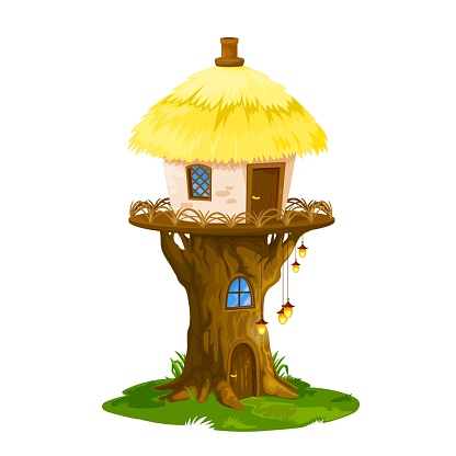 Fairy elf or gnome house, cartoon dwelling