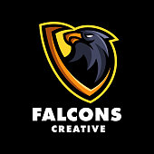 istock Falcon hawk Head Modern Mascot Logo Template 1330120237