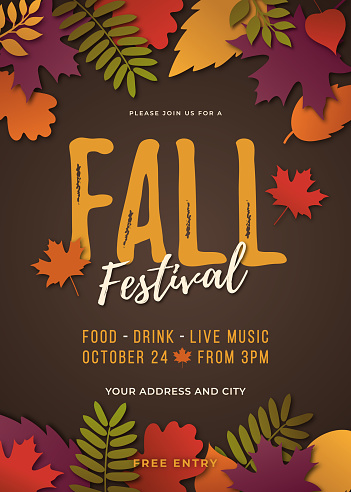 Fall festival poster template.