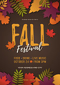Fall festival poster template. Stock illustration