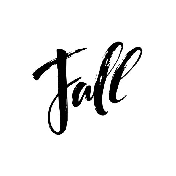 fall modern calligraph  hand drawn lettering design. autumn poster - 單字詞 幅插畫檔、美工圖案、卡通及圖標