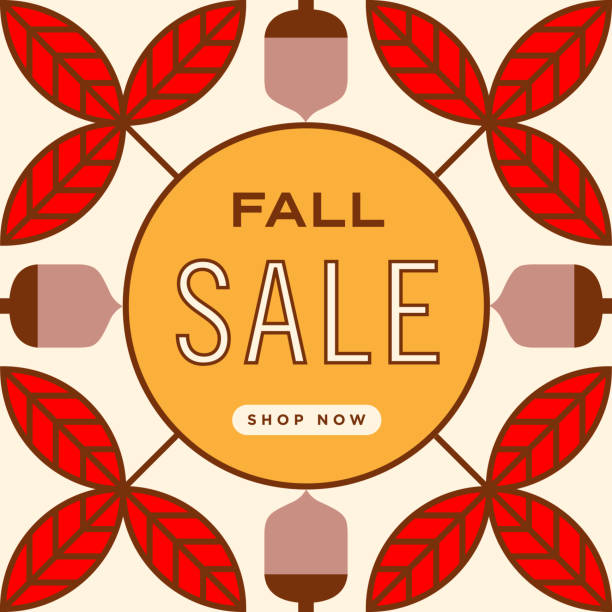 Fall Sale Promotion–Set 3 vector art illustration