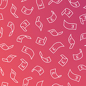 This EPS10 illustration includes falling British Pound Sterling banknotes in various twisting shapes and positions as they float through the air. The banknote pattern is seamless which means it can be repeated both vertically and horizontally as many times as required, whether on this background gradient or a different background of your choice. The vector file can also be easily coloured and customised, and scaled to any size without loss of quality.