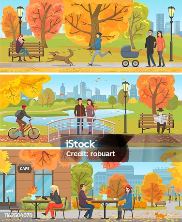 istock Family and Friends Autumn Outdoor Activity Poster 1162504070