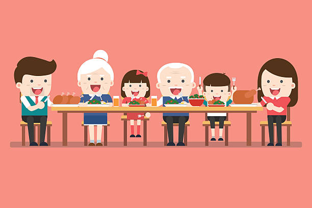 Royalty Free Family Dinner Clip Art, Vector Images & Illustrations - iStock