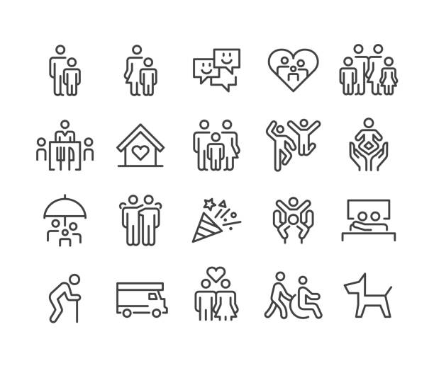 Family Icons - Classic Line Series Family, lifestyles, family icons stock illustrations