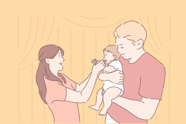 ilustrações de stock, clip art, desenhos animados e ícones de family, parenthood, childhood, together concept. - foster kids