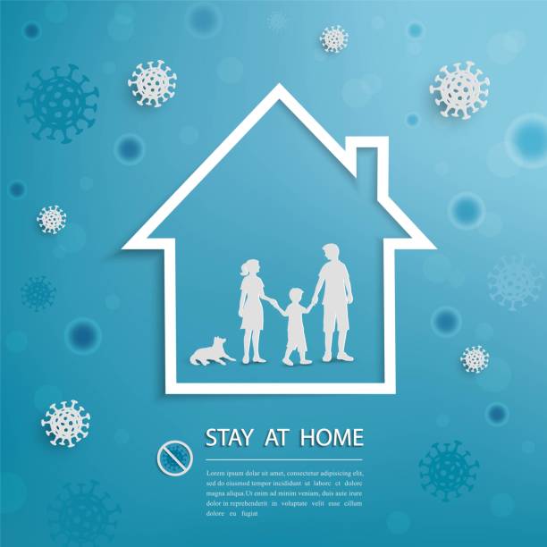 Family stay at home during outbreak of covid-19 coronavirus,for advertising,banner,template or background Family stay at home during outbreak of covid-19 coronavirus,for advertising,banner,template or background,vector illustration family backgrounds stock illustrations