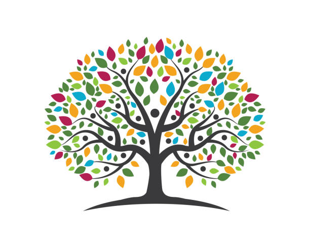 ilustraciones, imágenes clip art, dibujos animados e iconos de stock de diseño de icono de vector de árbol genealógico - family tree
