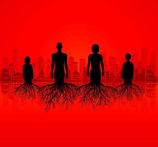 Family Tree Family tree concept. dna silhouettes stock illustrations