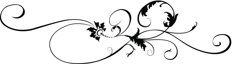 A fancy black decorative scroll on a white background