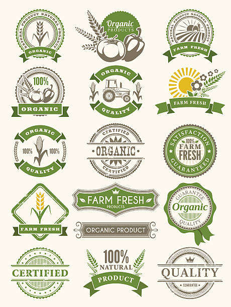 Vector illustration of the organic badges.