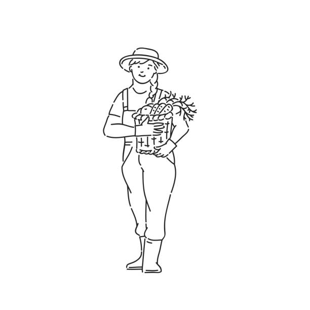 Farmer sketch drawing