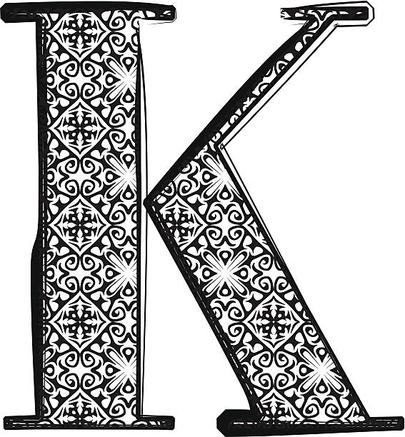 Royalty Free Drawing Of The Fancy Letter K Clip Art Vector Images