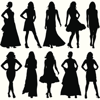 Fashionable Women Silhouette Set