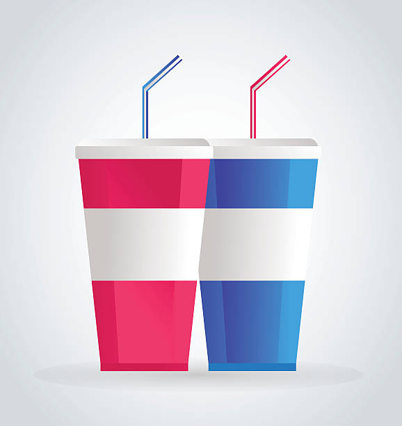 Fast food drinks pack set. Fruit drink icon. Fresh juice, coke drink,...