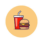 Fast Food Hamburger Soft Drink