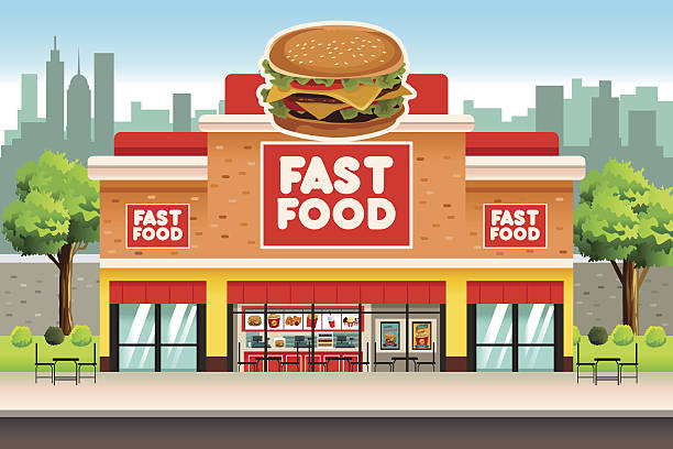Fast Food Restaurant vector art illustration