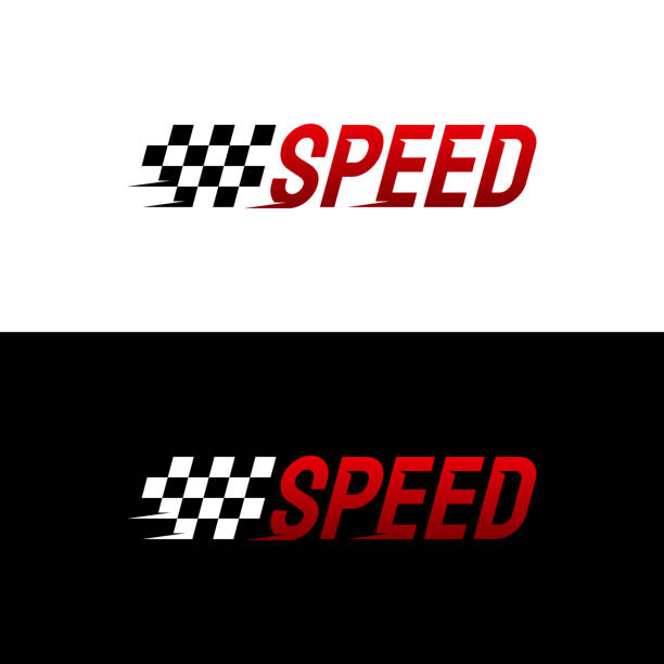 Fast Speed logo designs concept vector, Simple Racing Flag logo template Fast Speed logo designs concept vector, Simple Racing Flag logo template rocketship silhouettes stock illustrations
