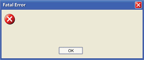 Fatal error pop up window A large jpeg is included error message stock illustrations