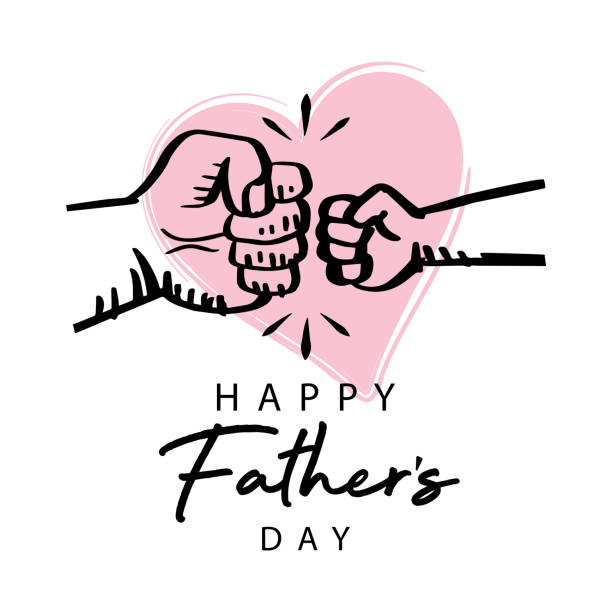 Father and son fist bump stock. Happy father's day poster concept. Father and son fist bump stock. Happy father's day poster concept. fathers day stock illustrations