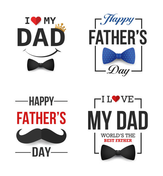 Fatherâs Day Logos Fatherâs Day Logos fathers day stock illustrations