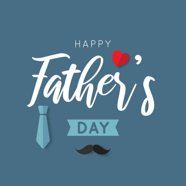 Father's Day. Paper heart, mustache and necktie. Vector Father's Day. Paper heart, mustache and necktie. Vector illustration. EPS10 fathers day stock illustrations