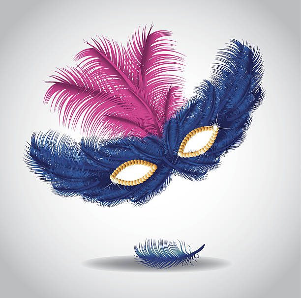 Feathered mask. vector art illustration