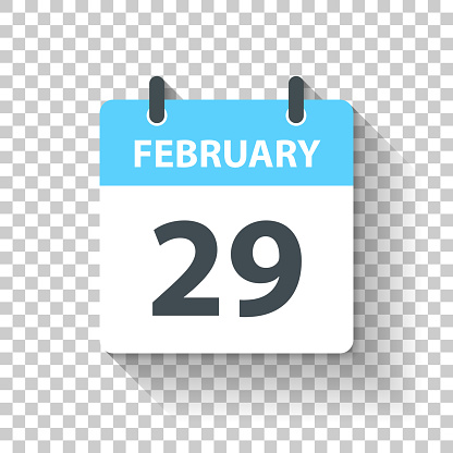 February 29 - Daily Calendar Icon in flat design style