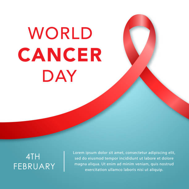 ilustrações de stock, clip art, desenhos animados e ícones de february 4, world cancer day banner. awareness ribbon. vector illustration. - world cancer day