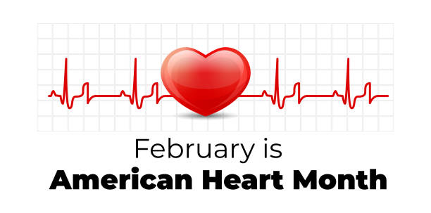February is American Heart Month. Vector illustration on white vector art illustration