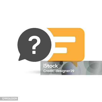 istock Feedback and Question - Answer Speech Bubbles Icon Vector Design. 1299262009