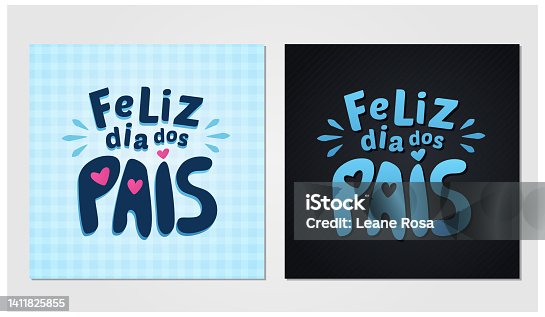 istock feliz dia dos pais, father's day. blue square father's day post with geometric texture 1411825855