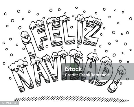 istock Feliz Navidad Text Snowing Drawing 512939041