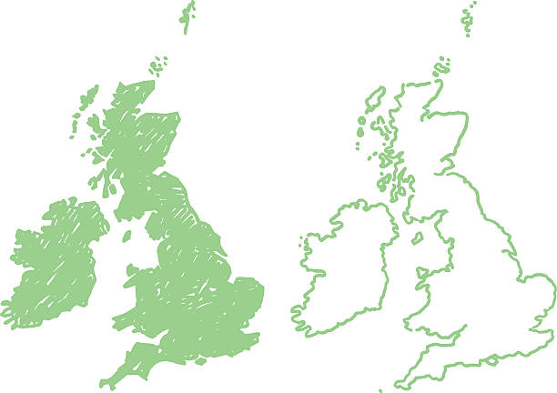 Felt pen UK map illustration vector art illustration