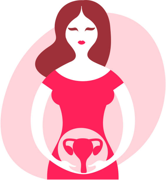 illustrations, cliparts, dessins animés et icônes de concept féminin de santé de fertilité - endométriose
