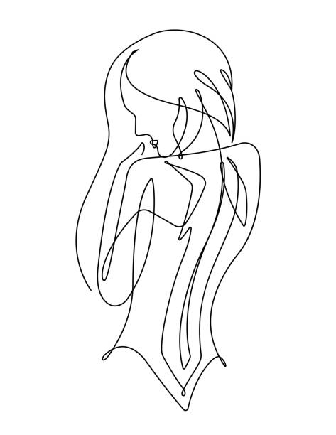 Female Illustration Simple Nude Line Print Line Wall Art. Girl Figure Modern Sketch Women Body Line Torso Sketch Drawing Printable Art